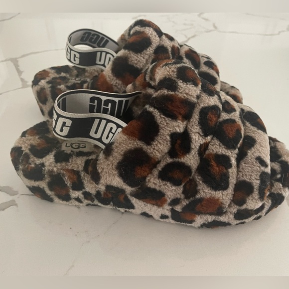 Ugg Fluff Yea leopard print slides - Picture 3 of 5